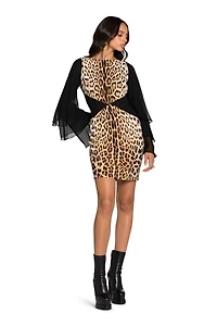 Leopard-Print Mini Dress