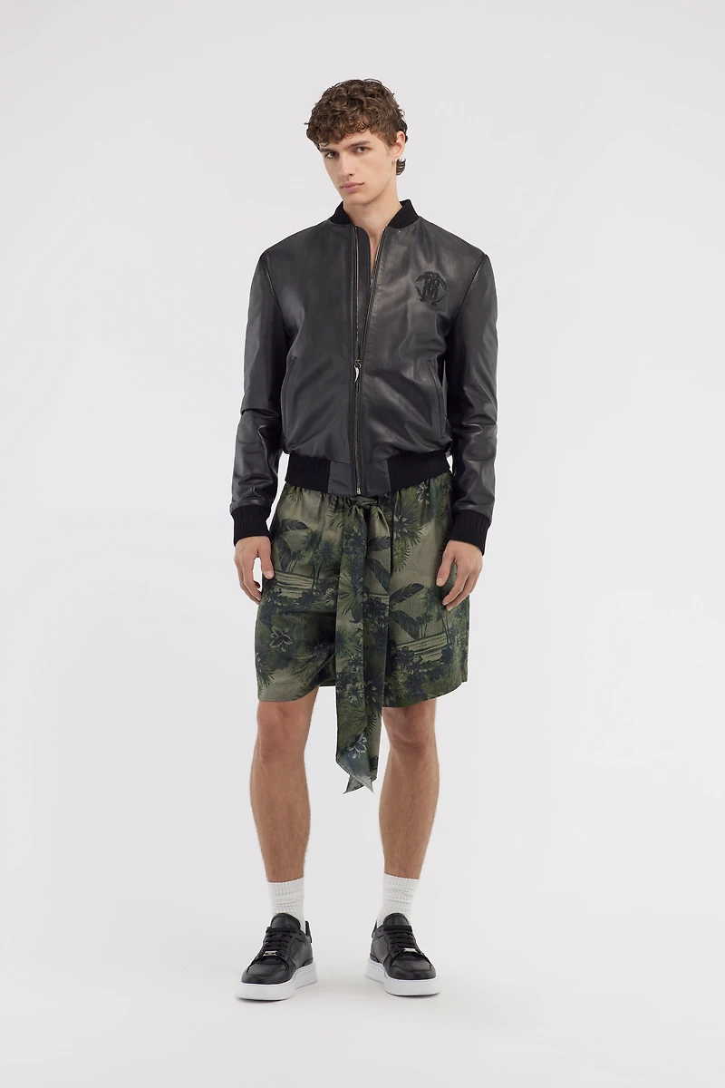 Shorts with Green Hawaii print