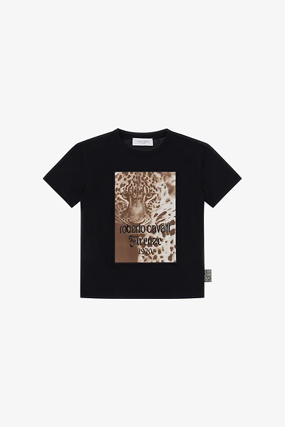 T-Shirt With Jaguar And Lettering