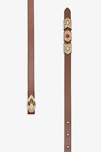 Belt With Snake Head And Crystals