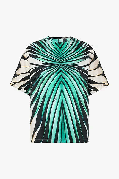 Silk Blend T-Shirt With Ray Of Sea Print