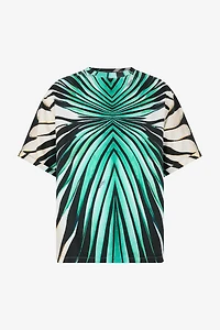 Silk Blend T-Shirt With Ray Of Sea Print