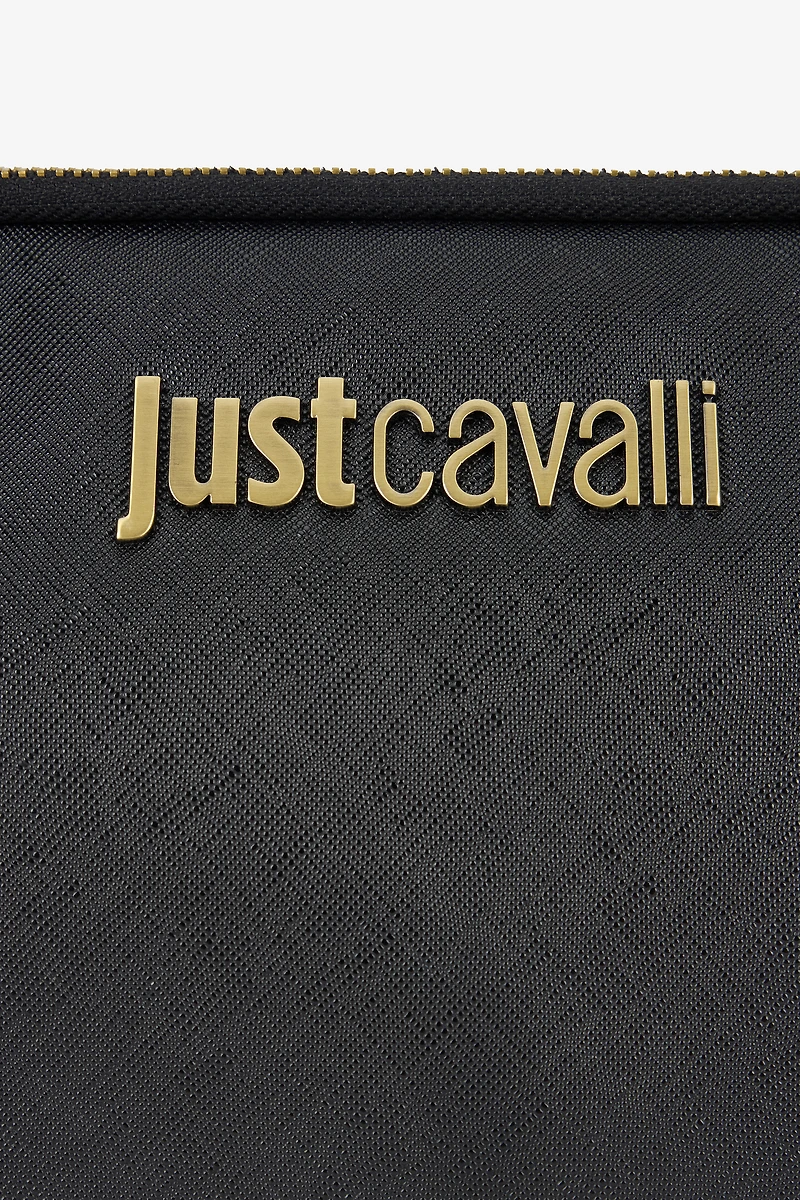 Just Cavalli Black Shoulder Bag With Logo