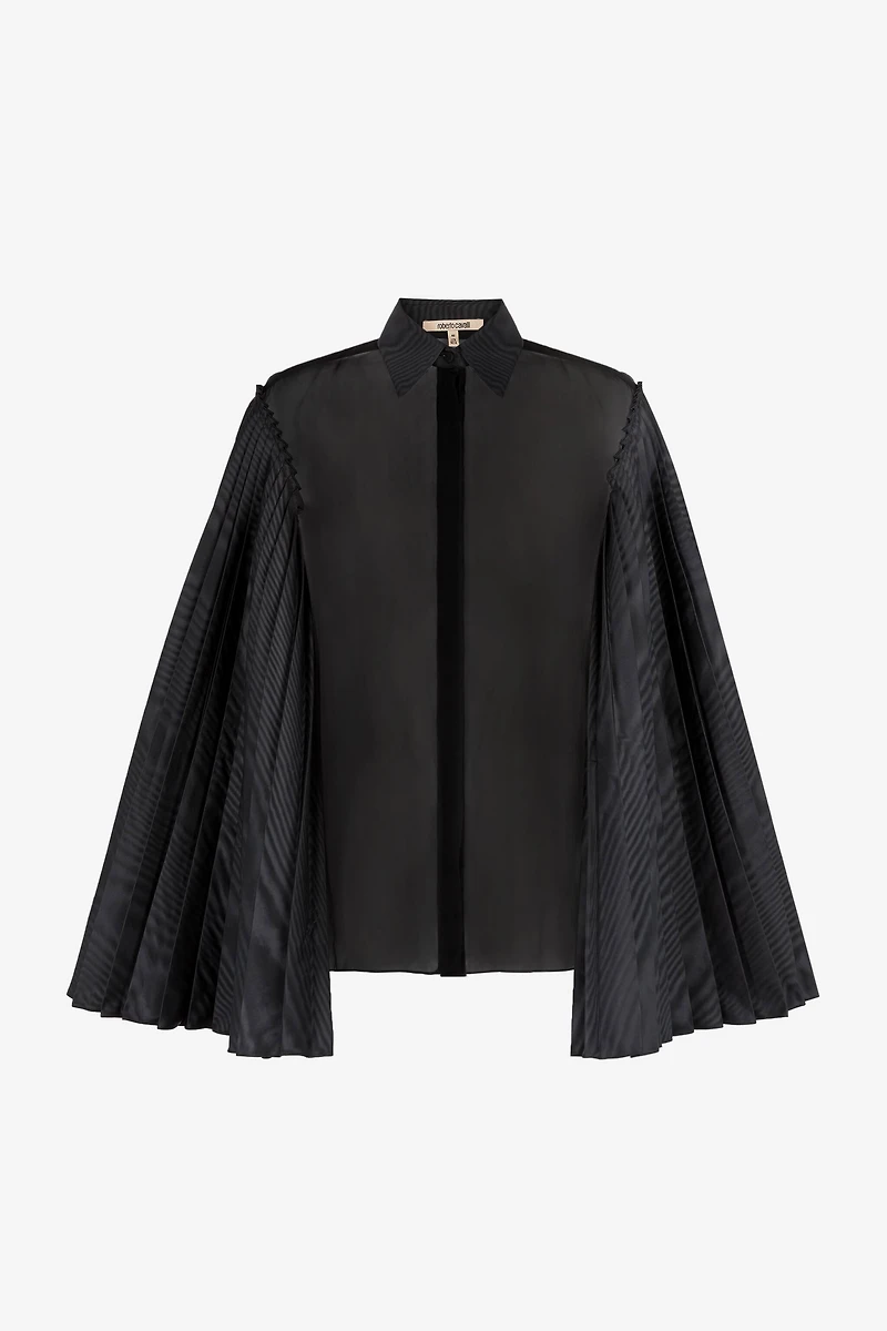 Pleated bell-sleeve shirt