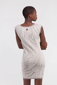 Ice Feathers Print Mini Dress