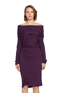 Cowl top gathered dress