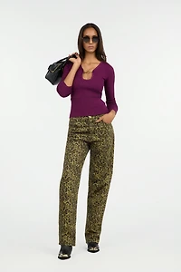 Purple Lurex Sweater With Snake Detail