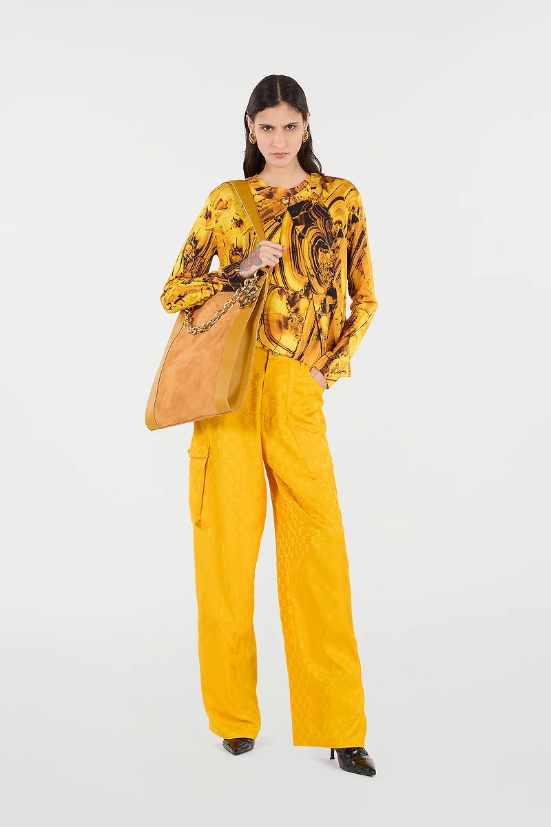 Pants With All-Over Mirror Snake Monogram