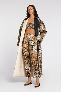 Leopard-print cropped trousers