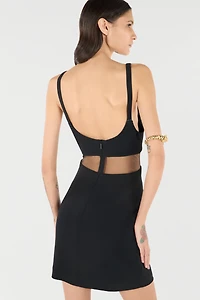 Mini Dress With Cutout And Tiger