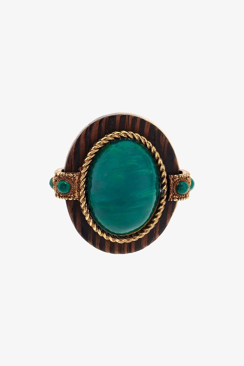 Malachite-Effect Stud Earrings