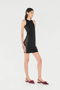 Dress with Perforated Zebra Pattern