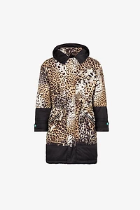 Leopard-Print Padded Coat