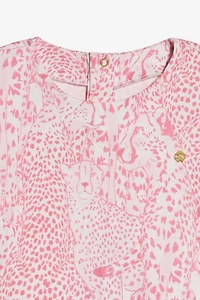 Cotton Dress With Cheetahs And Cheetah Skin