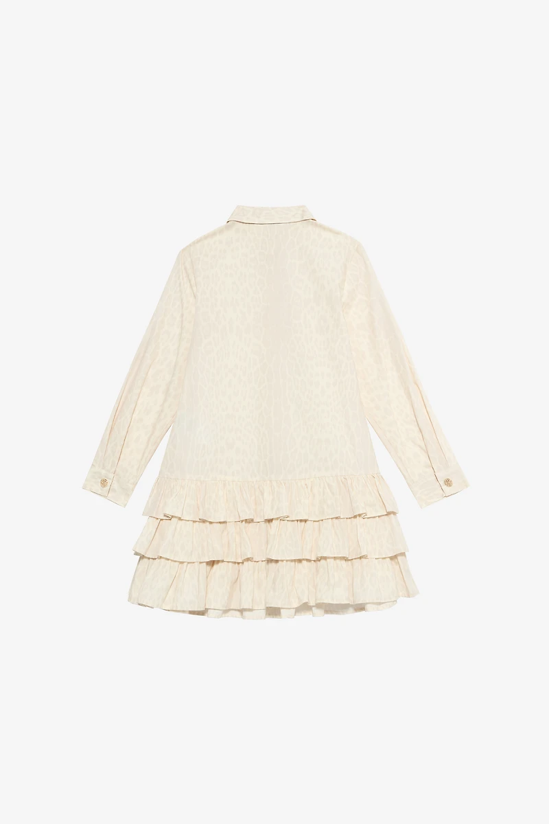 Ivory Dress with Jaguar Skin Print