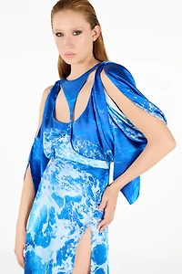 Stretto di Messina Print Long Dress