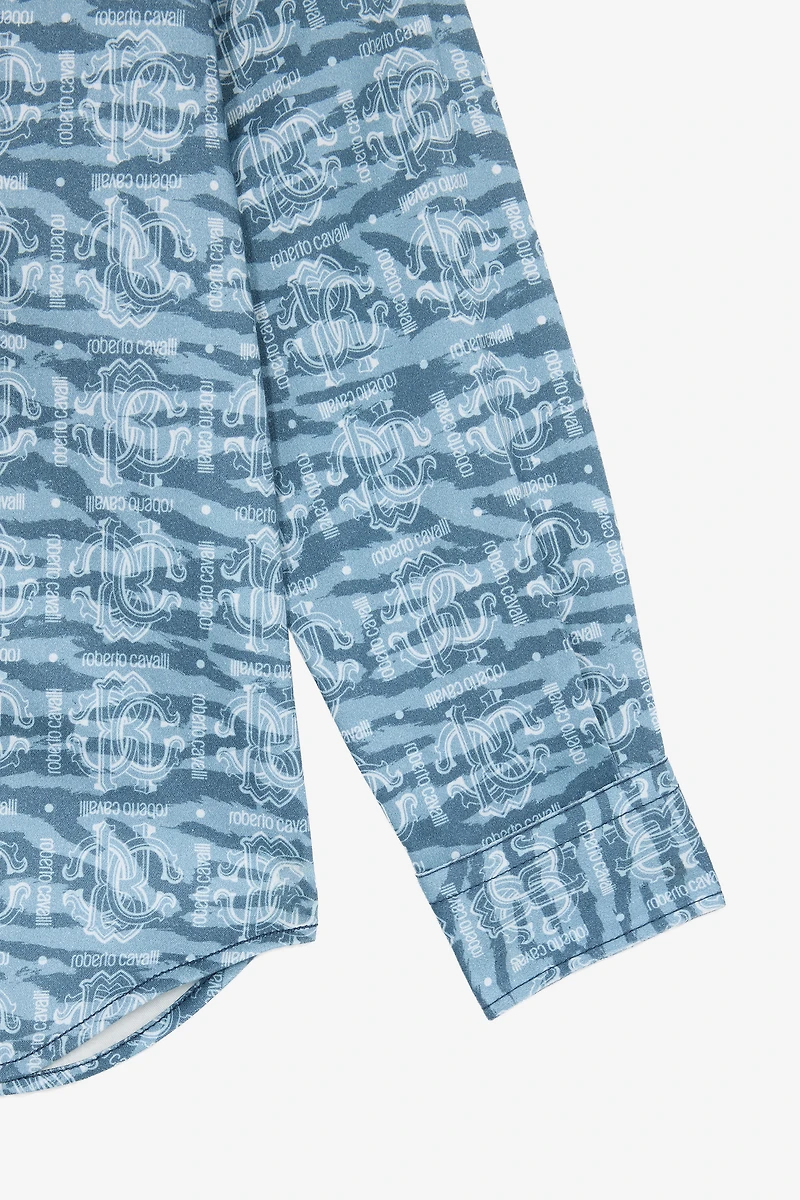 Shirt With Tiger Skin Print And Patch