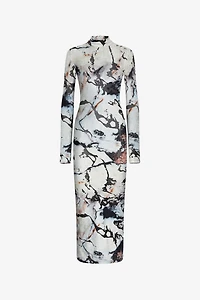 Long dress with Marble print