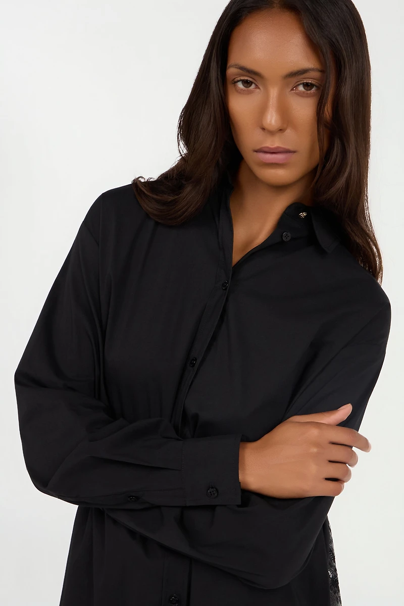 Long-sleeve solid color shirt