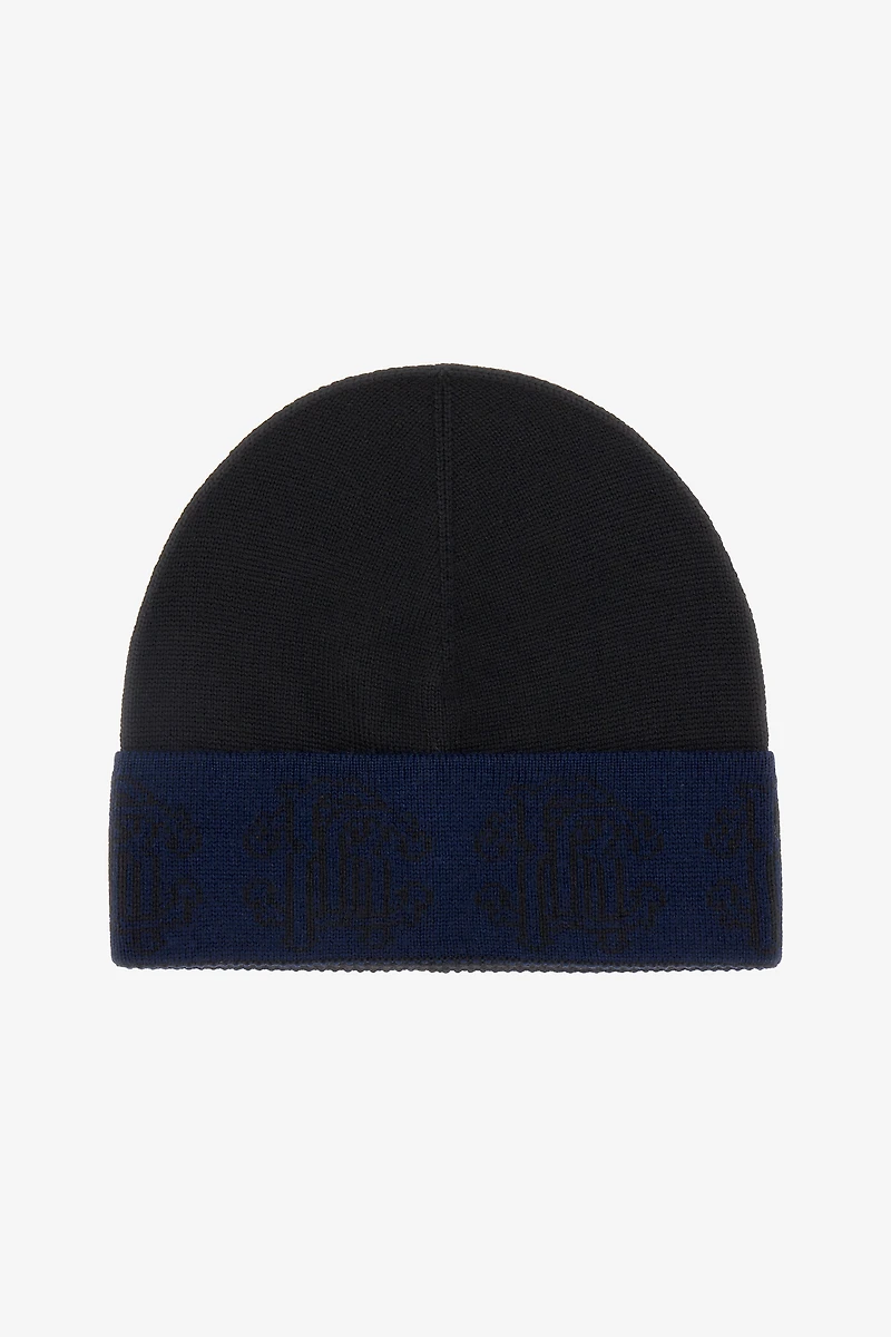 Black Wool Hat Beanie With Logo Band