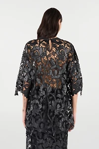 Lace Top With Floral Macramé