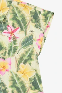 Shirt With Flower And Leaf Print