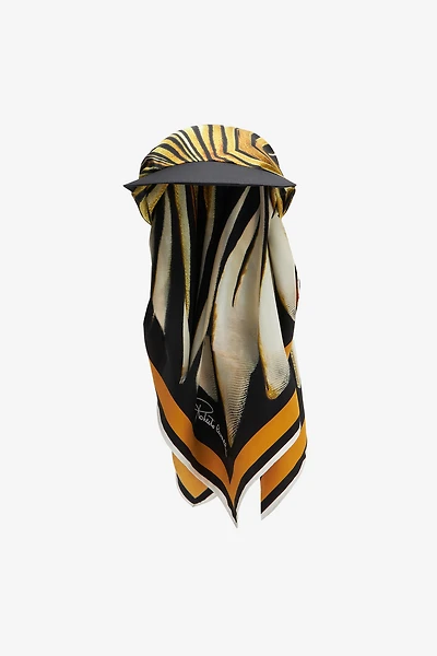 Hat with visor and Ray of Gold scarf