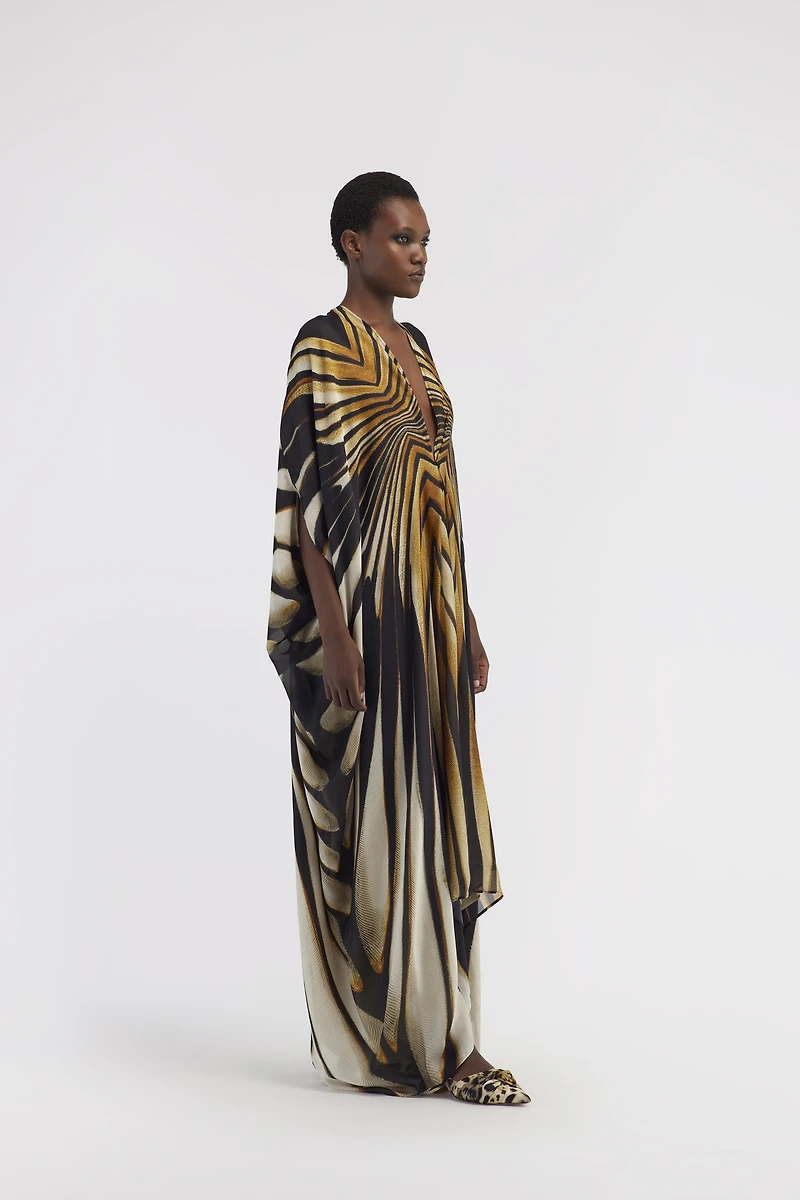 Kaftan with Ray of Gold print