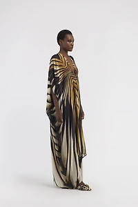 Kaftan with Ray of Gold print