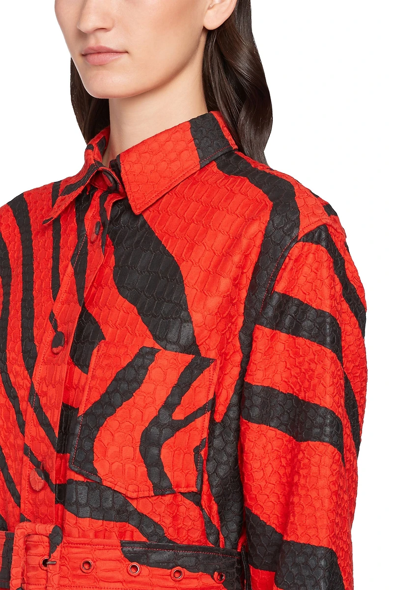 Macro Zebra print Iguana jacquard jacket