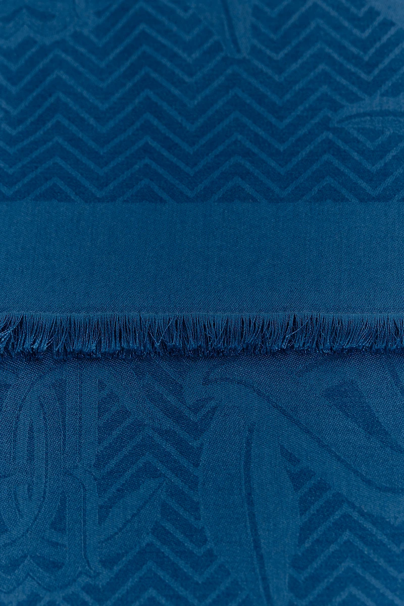 Jacquard Shawl with Mirror Snake Monogram