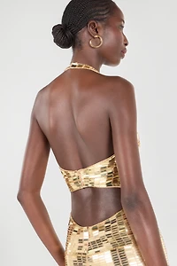 Mini Dress With Gold Appliqués