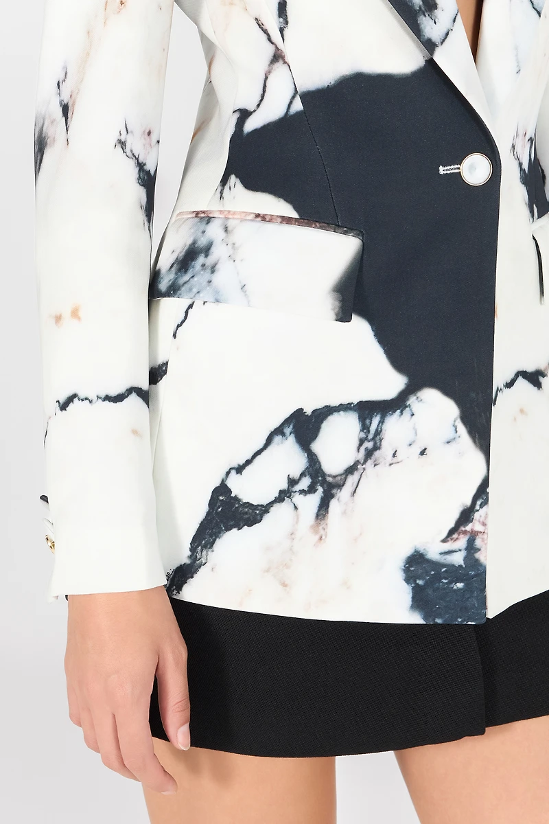 Marble print blazer