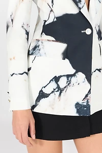 Marble print blazer
