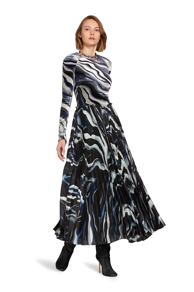 Sistine chapel print pleated dress