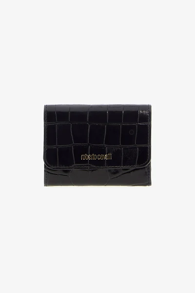 Black Croc-Effect Wallet