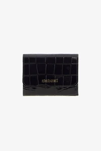 Black Croc-Effect Wallet
