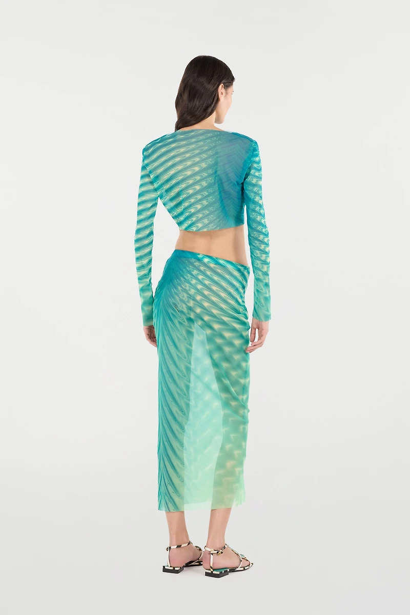 Psychedelic-Print Top And Skirt Set