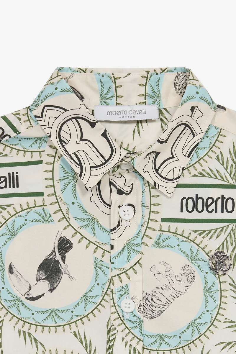 Animal-Print Shirt With RC Monogram And Lettering