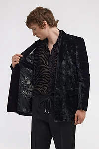 Blazer with Broccato Print