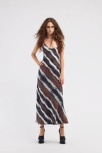 Animalier print slip dress