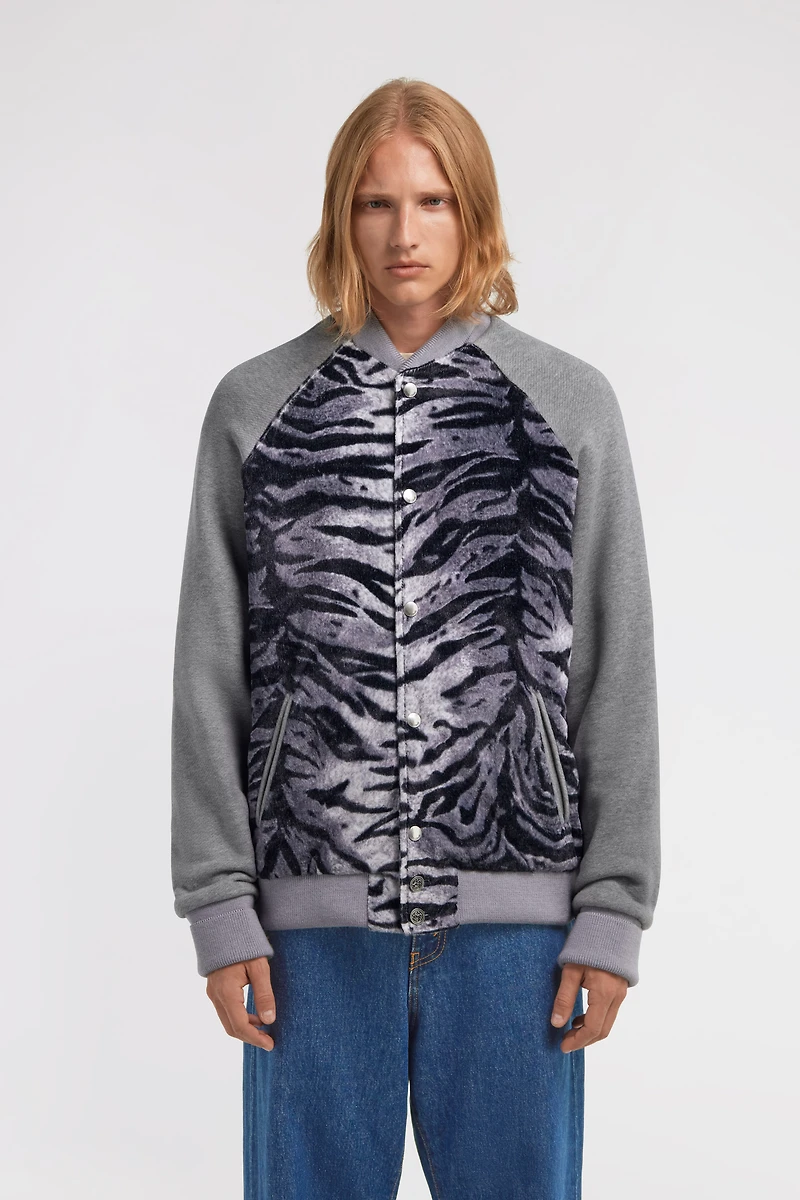 Zebra print sweatshirt with buttons
