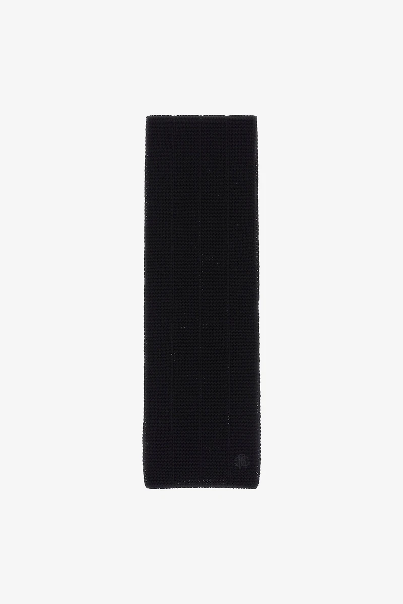 Black Scarf Ribbed Knit Cashmere Blend