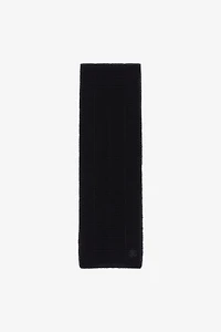 Black Scarf Ribbed Knit Cashmere Blend