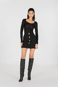 Miniskirt With Jewel Buttons