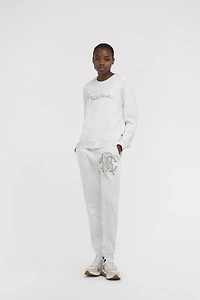 White Joggers With Crystal Monogram RC