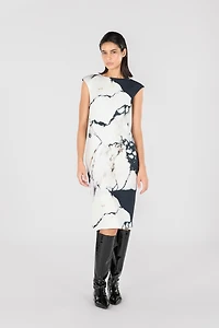 Midi dress with Marble print