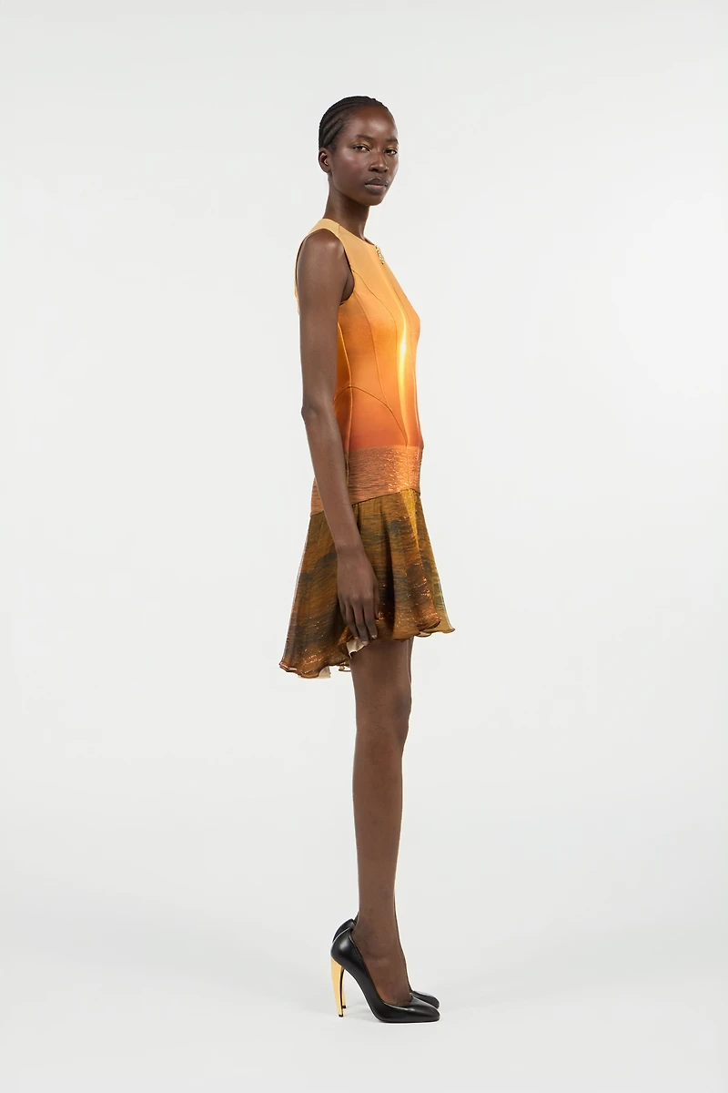 Sunset Print Short Dress