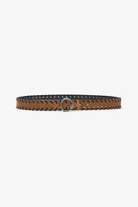Leather Belt With Snake Buckle