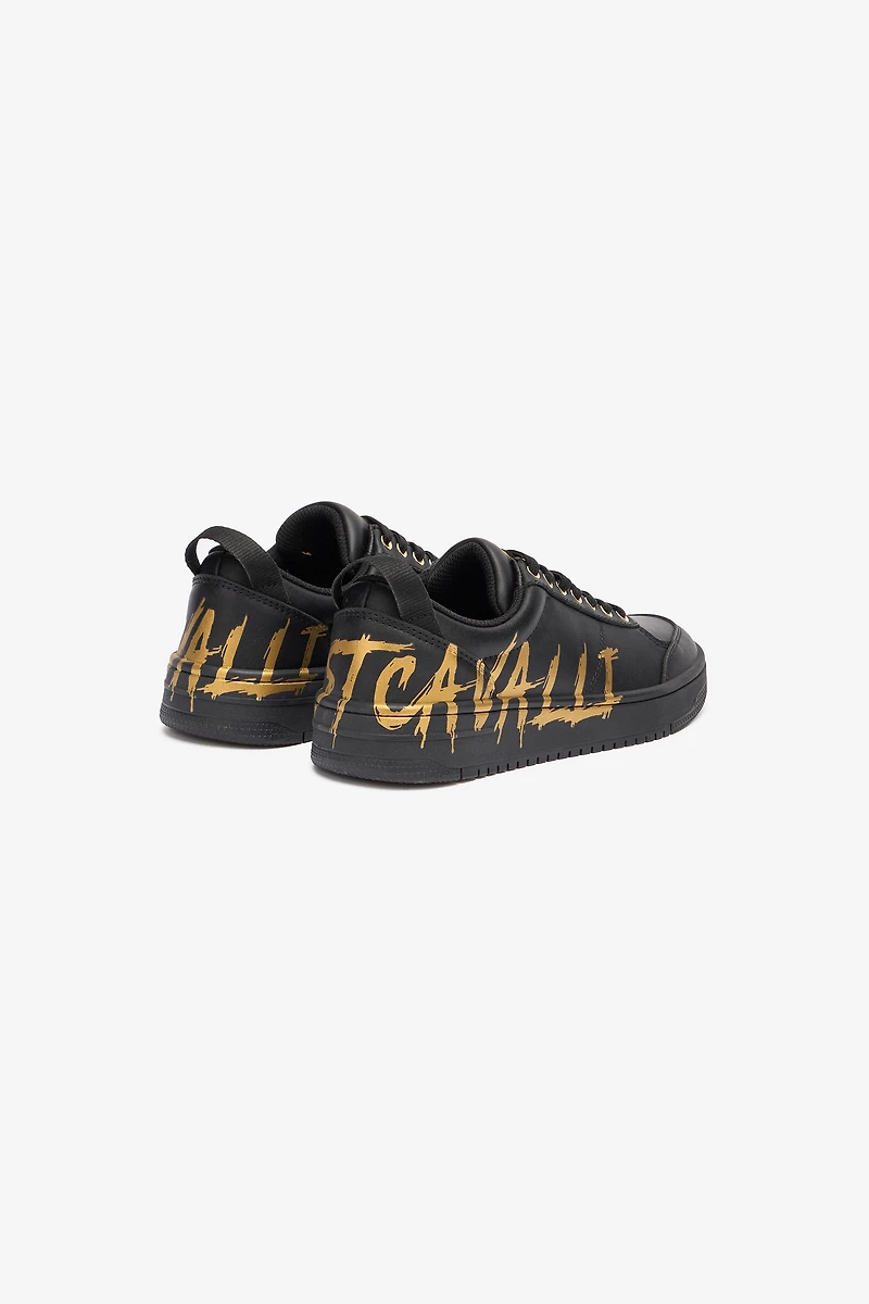 Sneakers With Golden Graffiti Logo